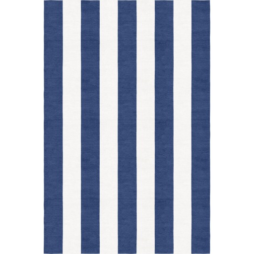 Handmade Navy Blue White VSBD08AH12 Stripe Rugs 9'X12'