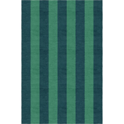 Handmade Green Teal VSCG01CH05 Stripe Rugs 5'X8'