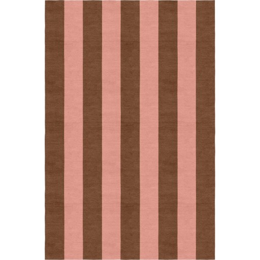 Handmade Brown Peach VSDS02EH09 Stripe Rugs 6'X9'