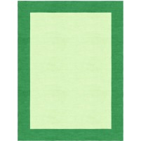 Henley Hand-Tufted Dark Green Green HENBORGGDKG Border Rug 5' X 8'