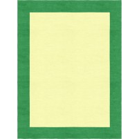 Henley Hand-Tufted Dark Green Yellow HENBORYGDKG Border Rug 6' X 9'