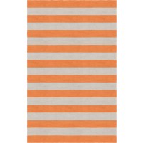 Handmade Silver Orange HSAE12DL04 Stripe Rugs 5'X8'
