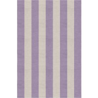Handmade Silver Violet VSAE12EN08 Stripe Rugs 5'X8'