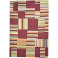 Modern Hand Tufted Wool Red 7' x 10' Rug