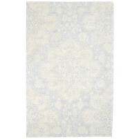 Modern Hand Tufted Wool Blue 5' x 8' Rug