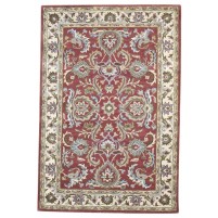 Traditional-Persian/Oriental Hand Tufted Wool Red 4' x 6' Rug