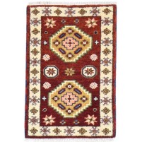 Traditional-Persian/Oriental Hand Knotted Wool Red 2' x 3' Rug