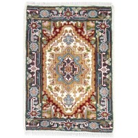 Traditional-Persian/Oriental Hand Knotted Wool Rust 2' x 3' Rug