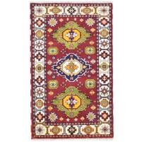 Traditional-Persian/Oriental Hand Knotted Wool Red 3' x 5' Rug