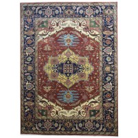 Traditional-Persian/Oriental Hand Knotted Wool Red 9' x 12' Rug