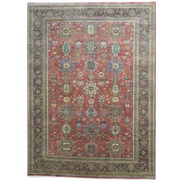 Traditional-Persian/Oriental Hand Knotted Wool Red 9' x 12' Rug