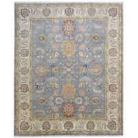 Traditional-Persian/Oriental Hand Knotted Wool Dark Grey 8' x 10' Rug