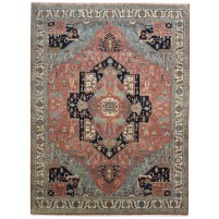 Traditional-Persian/Oriental Hand Knotted Wool Rust 8' x 10' Rug