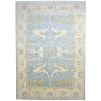Traditional-Persian/Oriental Hand Knotted Wool Blue 10' x 14' Rug