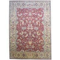 Traditional-Persian/Oriental Hand Knotted Wool Red 10' x 13' Rug
