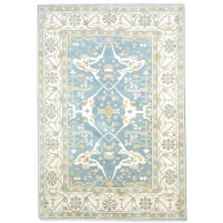 Traditional-Persian/Oriental Hand Knotted Wool Blue 6' x 9' Rug