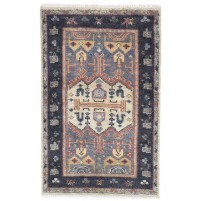 Traditional-Persian/Oriental Hand Knotted Wool Dark Grey 3' x 5' Rug