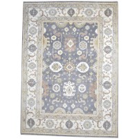 Traditional-Persian/Oriental Hand Knotted Wool Dark Grey 10' x 14' Rug