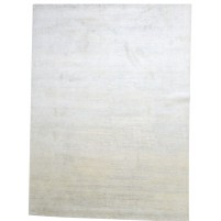 Modern Hand Knotted Wool Grey 9' x 12' Rug