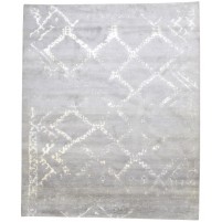 Shag Hand Knotted Silk Grey 8' x 10' Rug