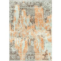 Gray Olive / Burnt Sienna Silken Modern 8x10 Rug