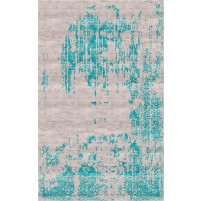 Marca Handloom Silk Beige / Fountain Blue Rug - 4x6