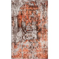 Copperfield Rust / Sambuca Charcoal Silken Modern 6x9 Rug