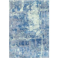 Calypso Blue / Edward Green Silken Modern 9x9 Square Rug