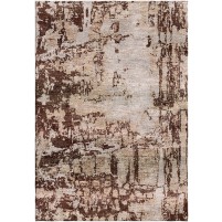 Walnut Brown / Desert Sand Silken Modern 9x9 Square Rug