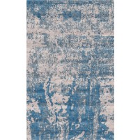 Laria Handloom Silk Beige / Bismark Blue Rug - 4x6