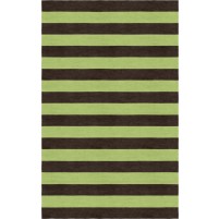 Handmade Brown Green HSAC03CL07 Stripe Rugs 5'X8'