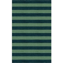 Handmade Green Dark Green HSCF01CS09 Stripe Rugs 6'X9'