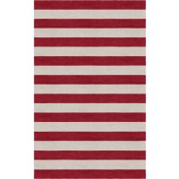 Handmade Silver Wine Red HSTR-1004  Stripe Rugs 5' X 8'