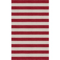 Handmade Silver Wine Red HSTR-1004  Stripe Rugs 9' X 12'