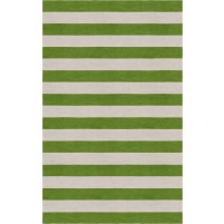 Handmade Silver Green HSTR-1012  Stripe Rugs 8' X 10'