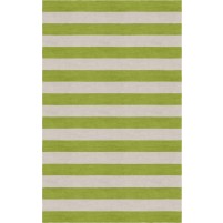 Handmade Silver Olive HSTR-1015  Stripe Rugs 6' X 9'