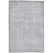 Modern Hand Knotted Wool Grey 4' x 6' Rug