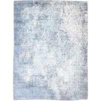 Modern Handloom Silk Blue 5' x 6' Rug