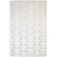 Modern Jacquard Loom Silk Grey 6' x 9' Rug