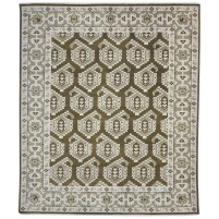 Traditional-Persian/Oriental Hand Knotted Wool Green 8' x 10' Rug