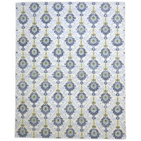 Modern Hand Knotted Wool Blue 8' x 10' Rug