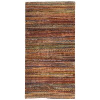 Modern Hand Knotted Wool Rust 2' x 4' Rug