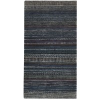 Modern Hand Knotted Wool Charcoal 3' x 5' Rug