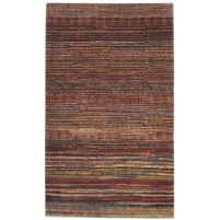 Modern Hand Knotted Wool Red 3' x 5' Rug