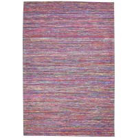 Modern Jacquard Loom Wool / Silk (Silkette) Pink 5' x 7' Rug