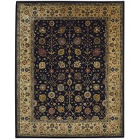 Traditional-Persian/Oriental Hand Tufted Wool Black 8' x 10' Rug