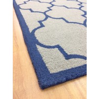 Handmade Wool Modern Gray/ Blue 5x8 lt1297 Area Rug