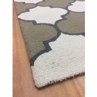 Handmade Wool Modern Ivory/Green 5x8 lt1315 Area Rug