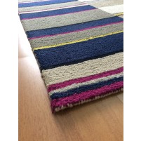 Handmade Wool Modern Gray/ Navy Blue 5x8 lt1368 Area Rug