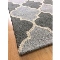 Handmade Wool Modern Silver/ Gray 5x8 lt1390 Area Rug